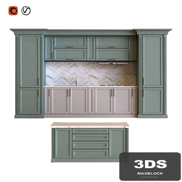 kitchen set 007 lowpoly