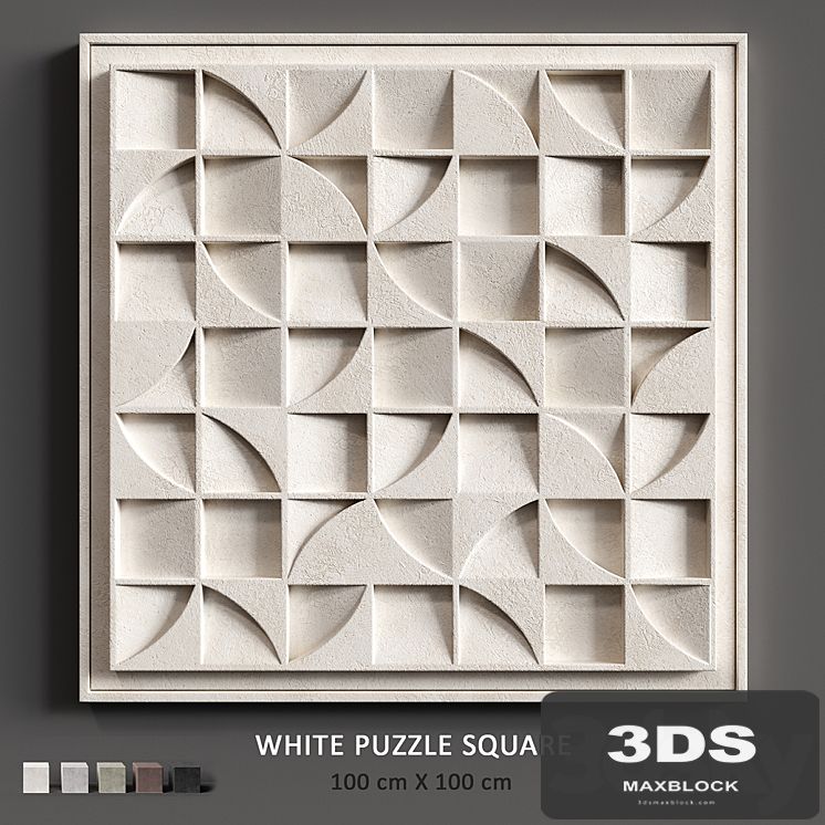 Relief White Puzzle Square