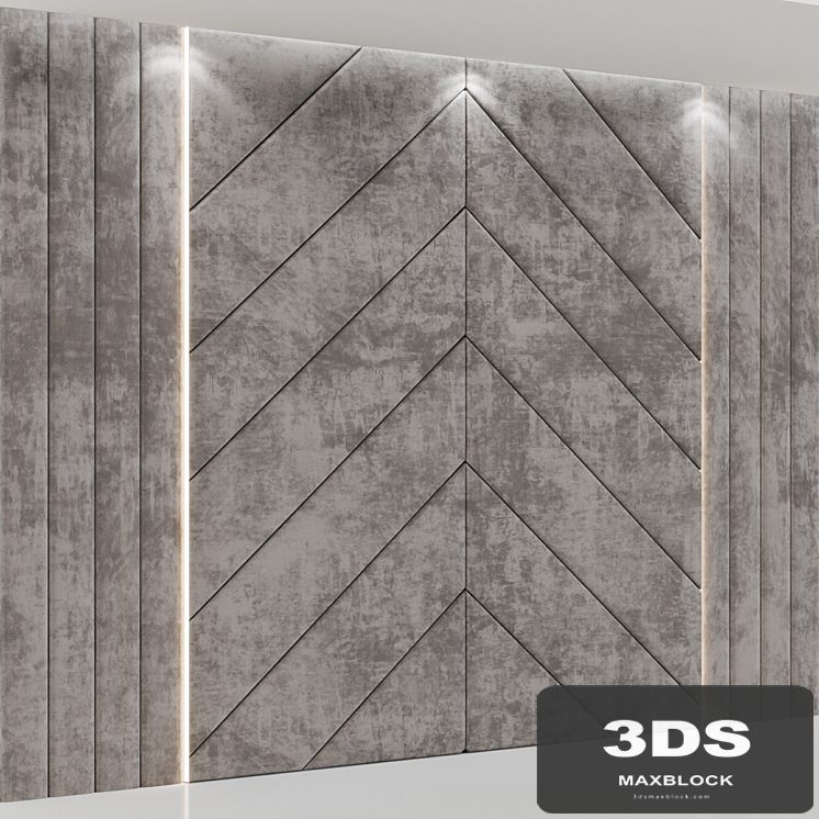 Headboard made of soft beige panels
