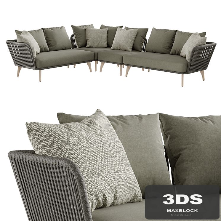 Outdoor garden wicker woven modular sofa 4so Santander