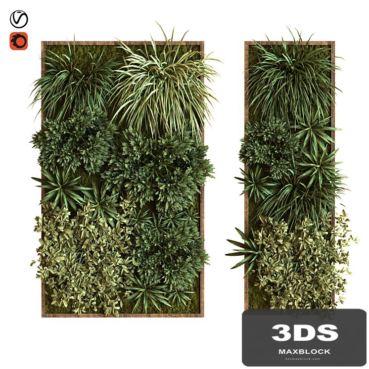 green wall vertical plant set 036