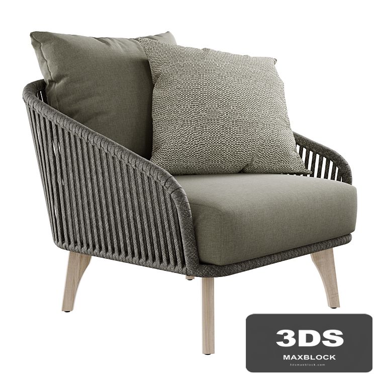 Outdoor garden wicker woven armchair 4so Santander chair