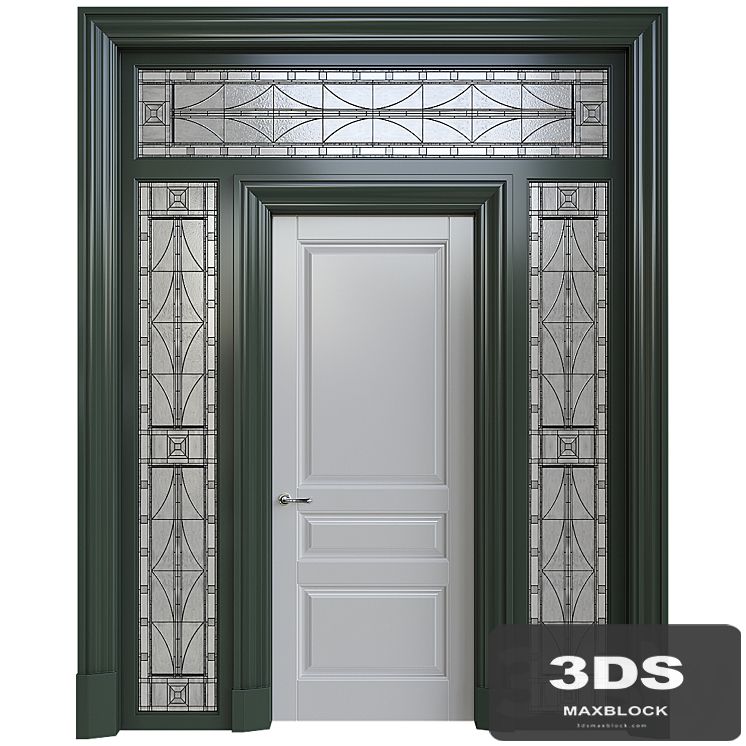 Front door with stained glass
