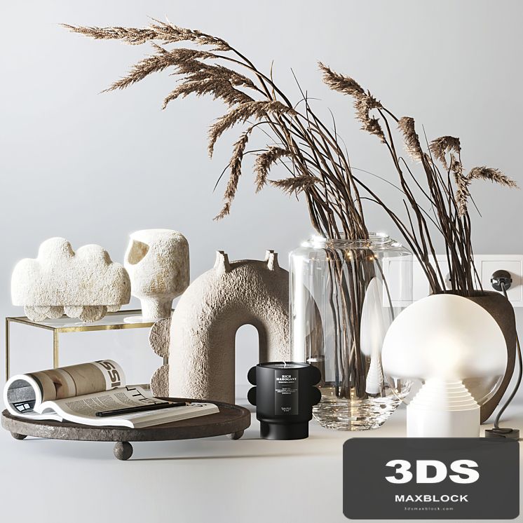 Decorative set with Ceramic and Phragmites 10