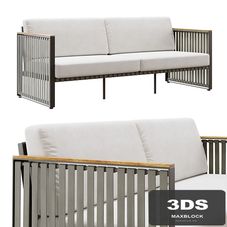 Outdoor garden wicker woven sofa Skyline design Horizon