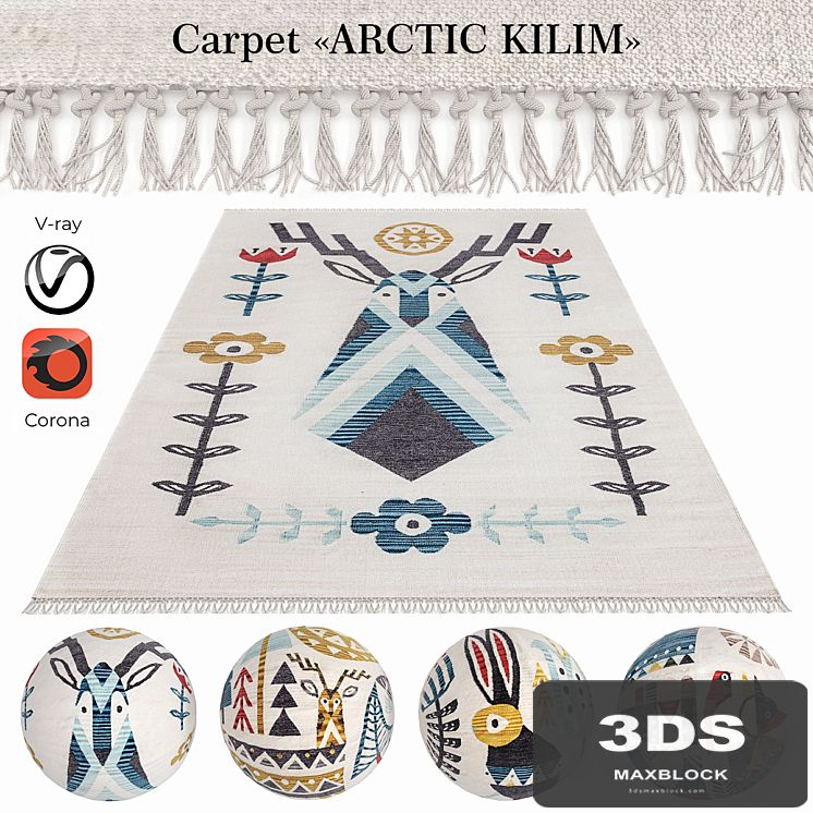 Indian carpet from plant fibers "ARCTIC KILIM"
