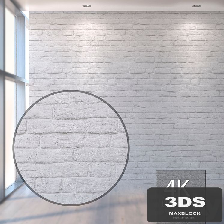 Plastered White Brick Wall 1048