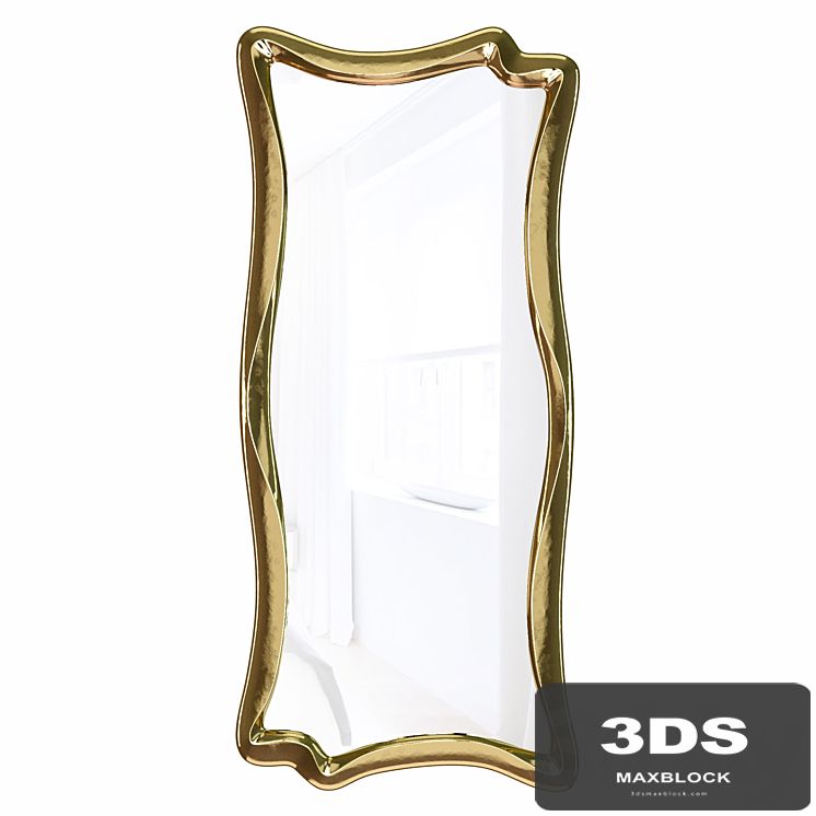 Wall mirror in a figured frame "Marne" Antique gold leaf