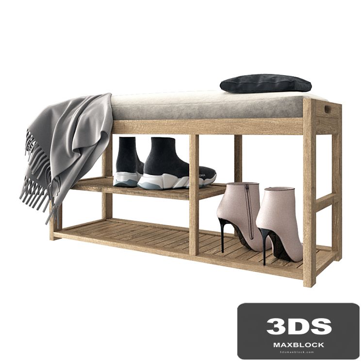 Bench with shelf for shoes