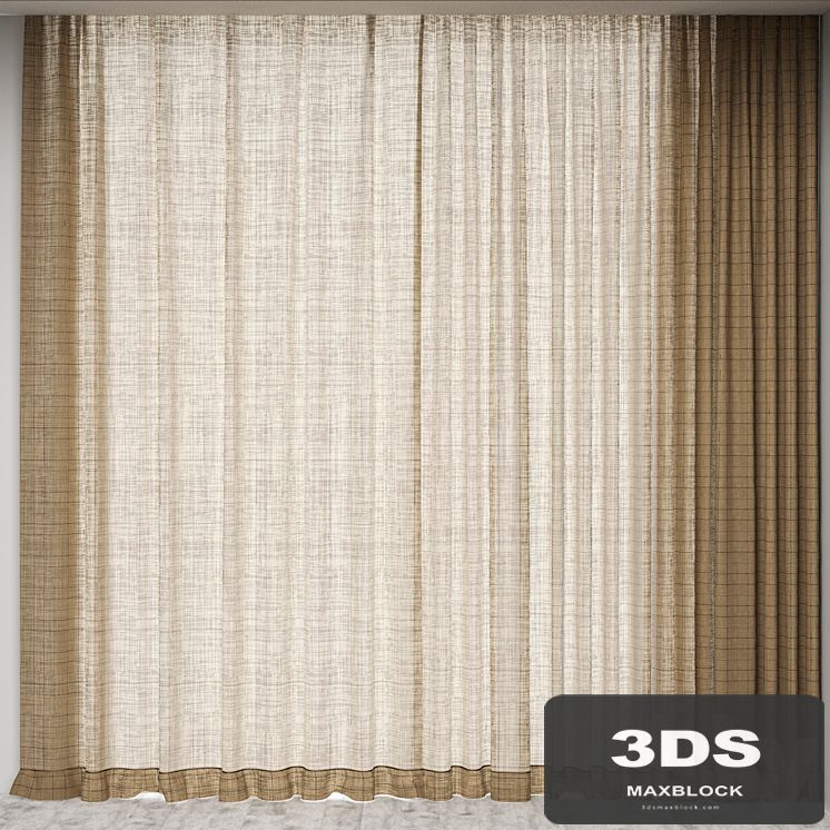 CHECKED LINEN CURTAIN