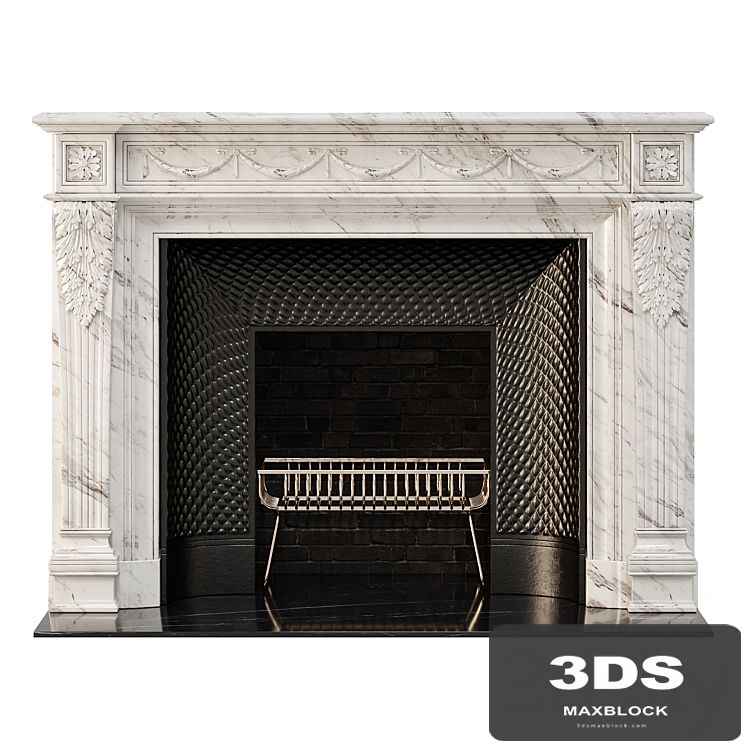 Marble french fireplace mantel