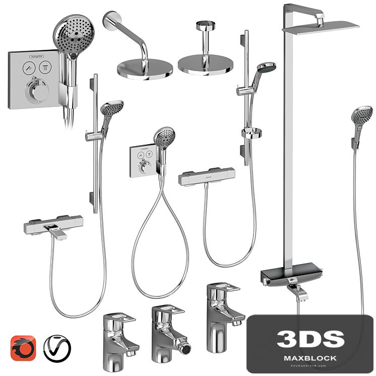 HANSGROHE Set 4 | Ecostat | Raindance | Novus Loop | with adjustable watering can