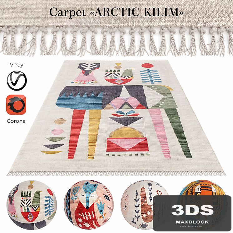 Indian carpet from plant fibers "ARCTIC KILIM"