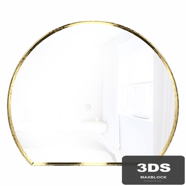 Geometric mirror of irregular shape in Della brass frame