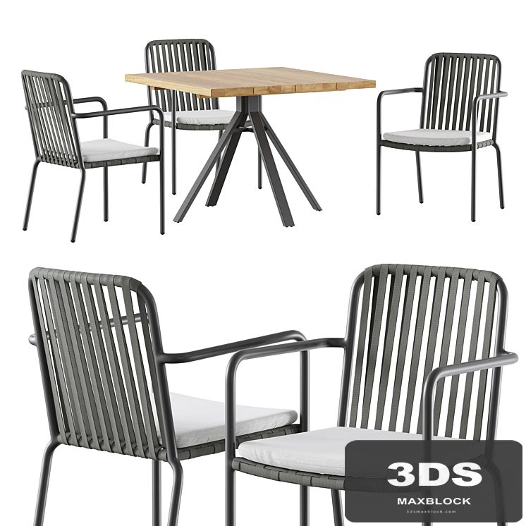 Outdoor garden wicker woven dining set Skyline design Trinity