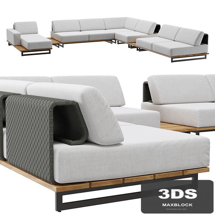 Outdoor garden wicker modular sofa Skyline design ona