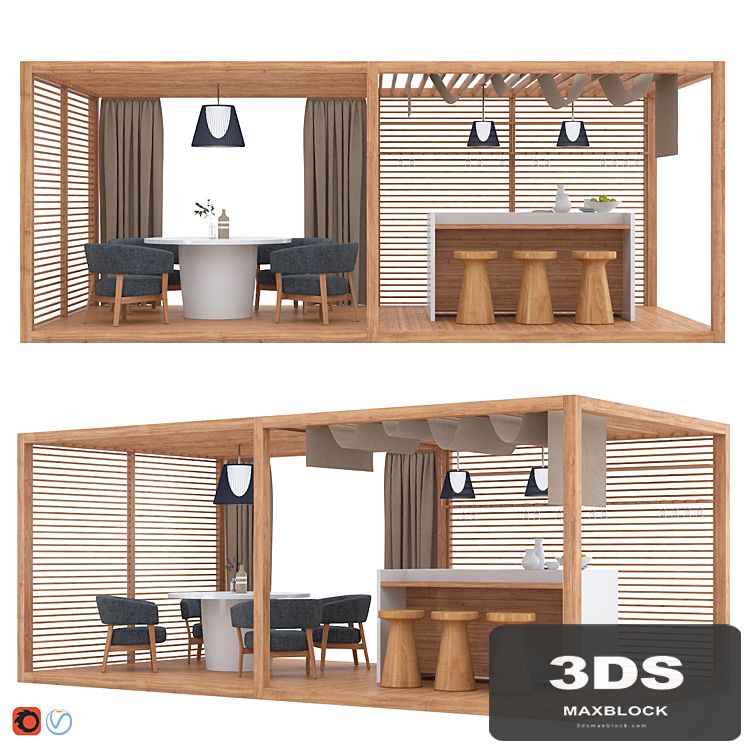 Garden Gazebo Zen Light Double by Exteta
