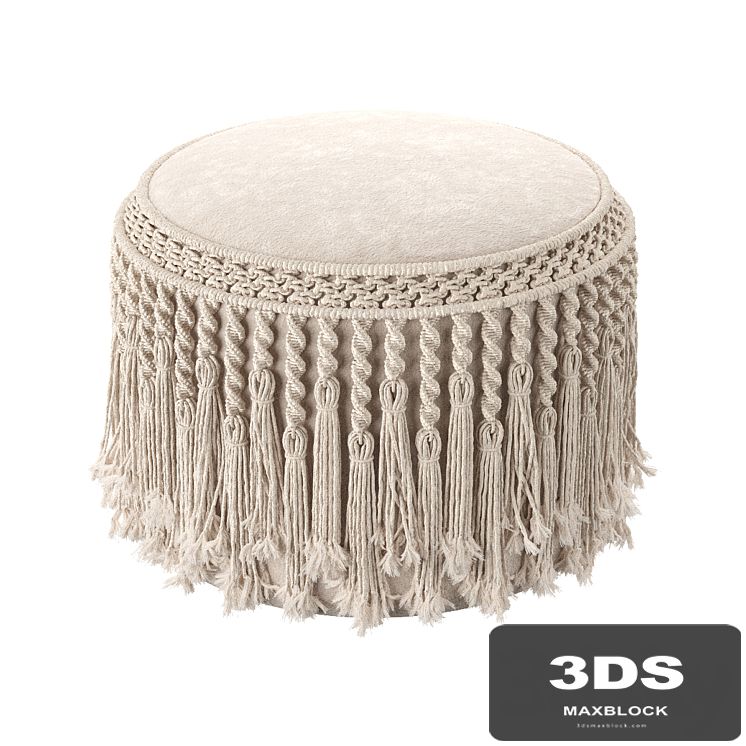 Macrame pouf Pretty Bird