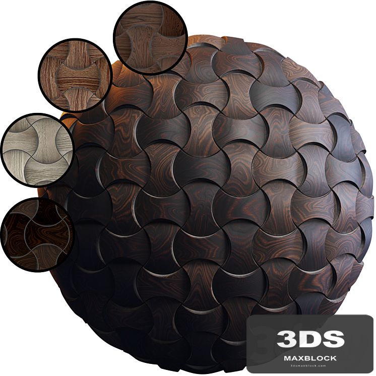 Wooden 3D Panel 03 EFGH | PBR | 4K