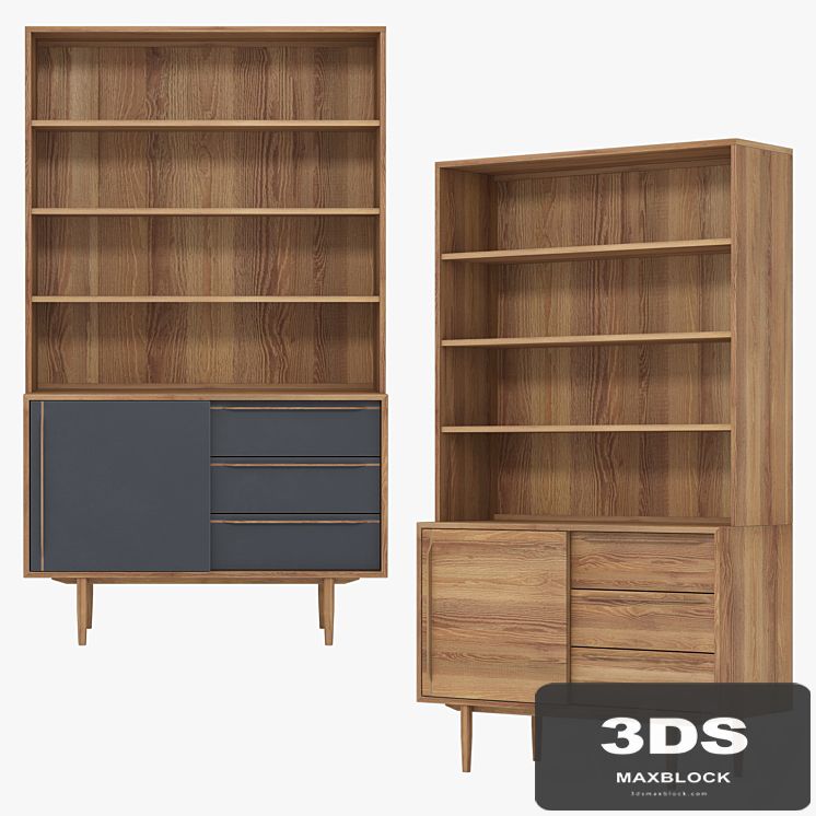 Rack Bruni / Bruni Black with doors, 120 * 205 * 45 cm