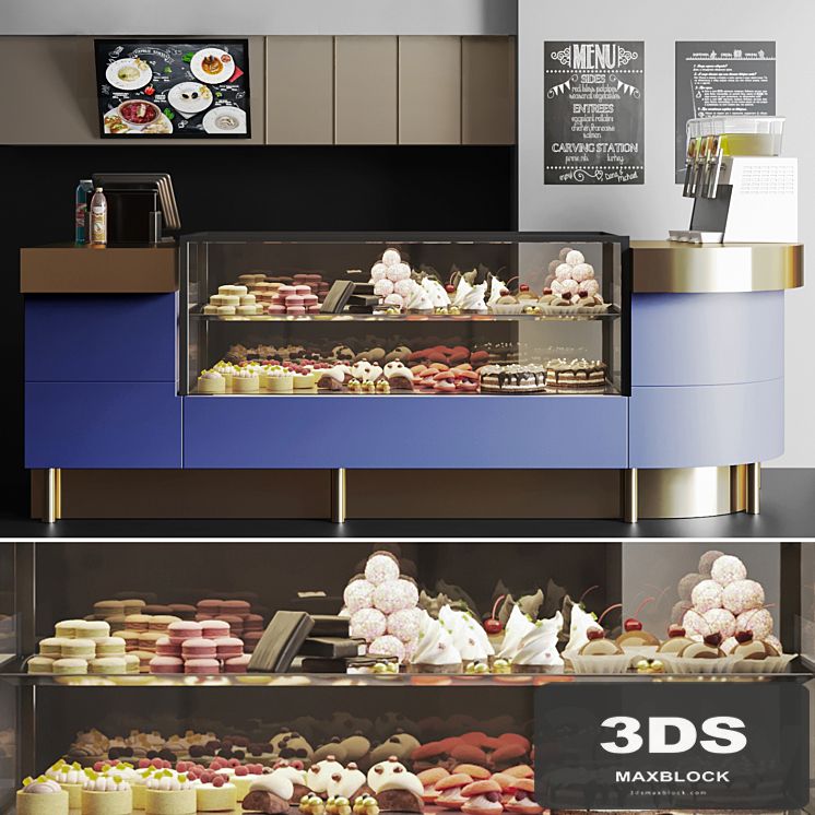 Confectionery shop with desserts and sweets 4. Cafe