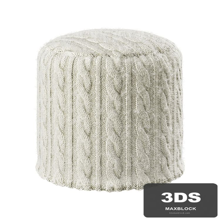 Knitted pouf