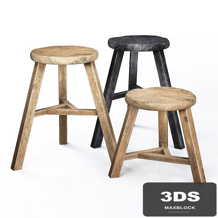 Wooden Accent Stool 01