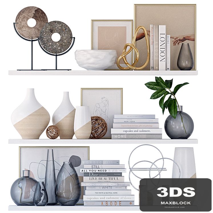 Shelves with decor