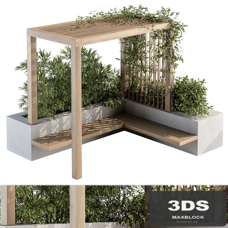 Roof Garden and Landscape Furniture with Pergola 04
