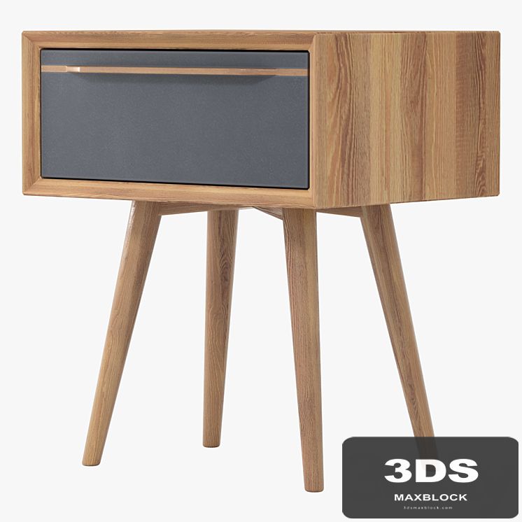 Cabinet Bruni Black with drawer, 45 * 52 * 35 cm