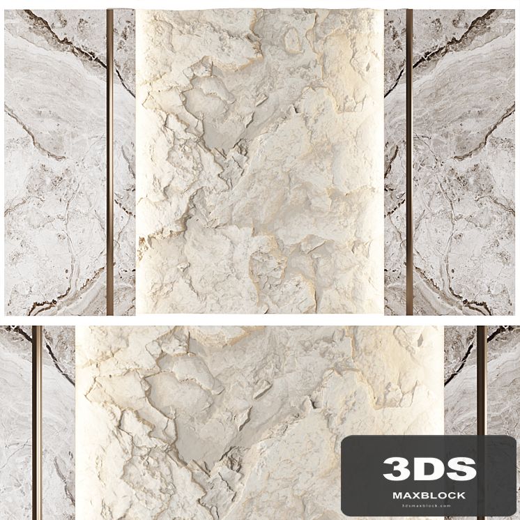 Wall panel with a white rock