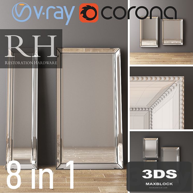 RH VENETIAN MIRRORS SET SILVER