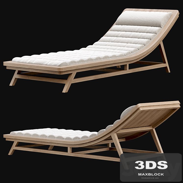 Wooden outdoor chaise lounge L15