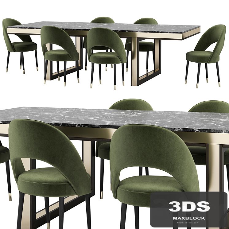 PEARL table and ARMOR chairs by LASKASAS