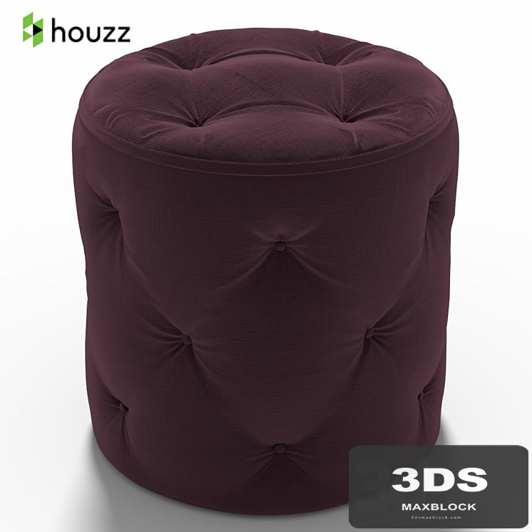 Stool Curves Tufted Round Ottoman, Purple