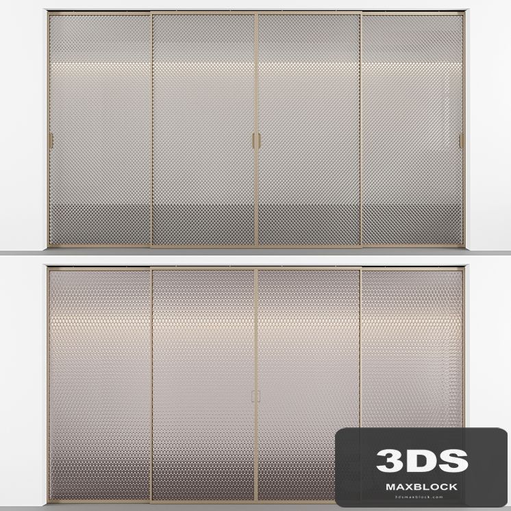 Sliding doors with embossed glass No. 3