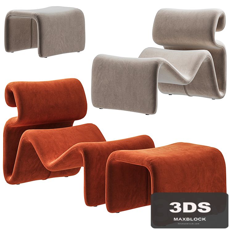 Artilleriet - Etcetera (Fabric Lounge Chair and Footstool)