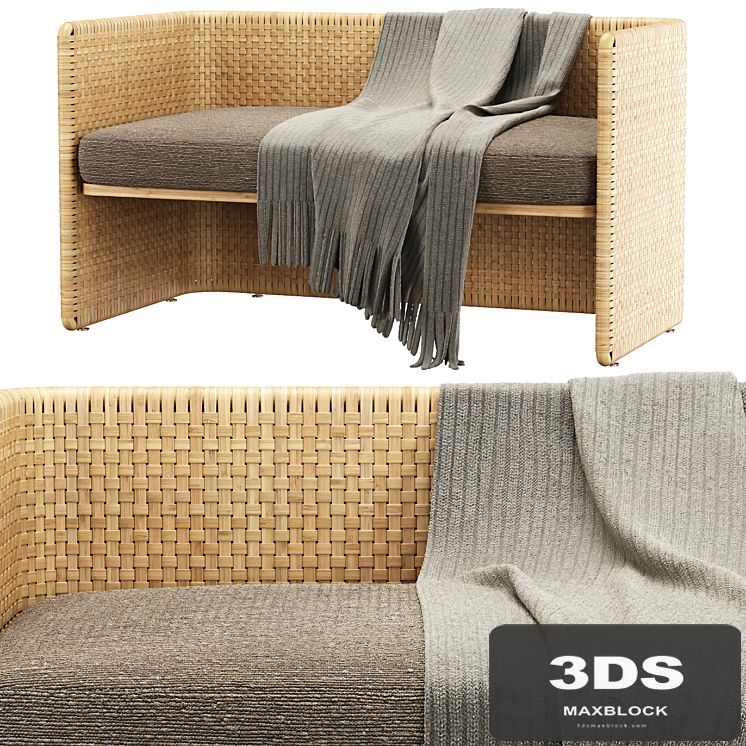 Monica rattan bench