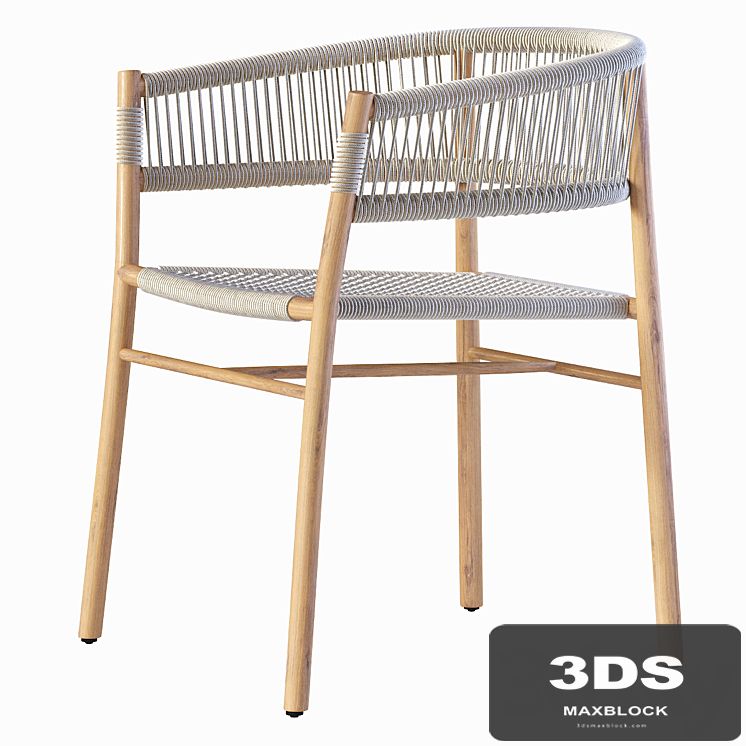 Ethimo Kilt Dining Armchair Teak and Rope