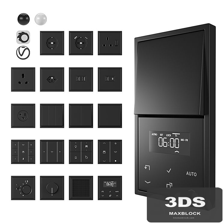 Jung LS 990 matt black and white