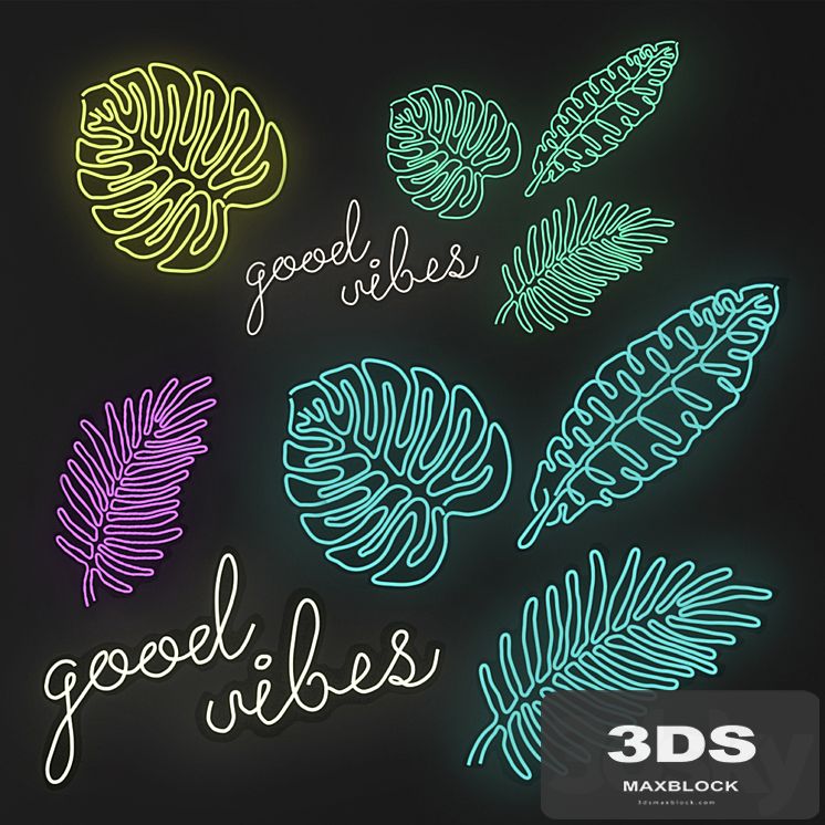 Neon sign - Monstera. Good wibes