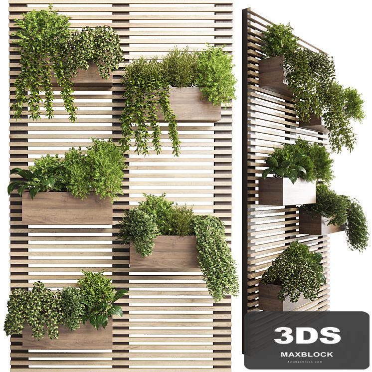 Indoor plant-plant stand wood vase 03