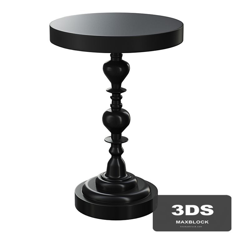 Shaine side table black metal