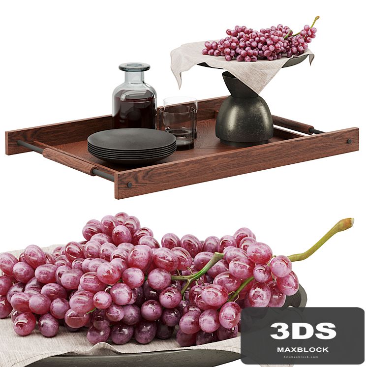 Decorative set with grapes