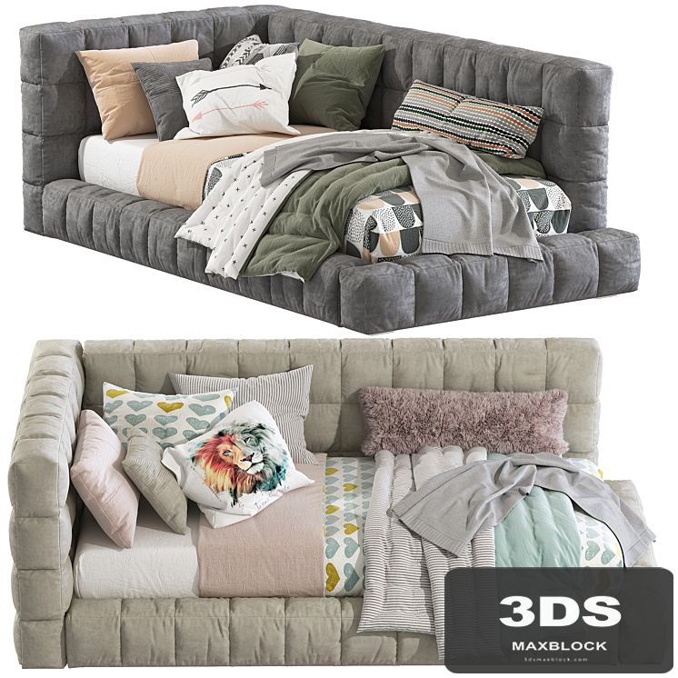 Bed Baldwin Lounge Corner Upholstered Bed 2