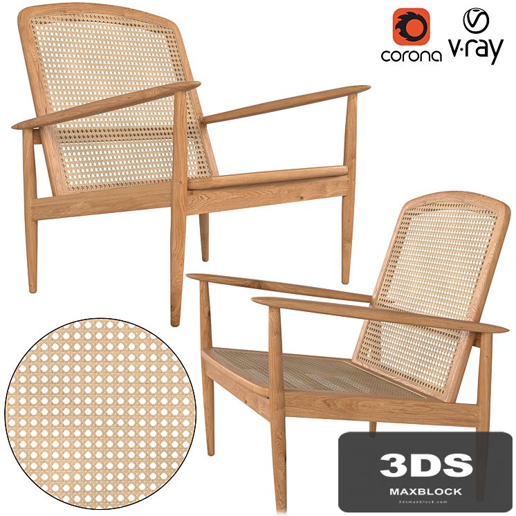 Zara Home TEAK AND RATTAN ARMCHAIR