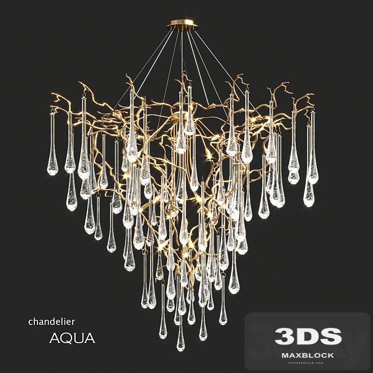 Serip Aqua 19 Lamp Funnel Bespoke Chandelier