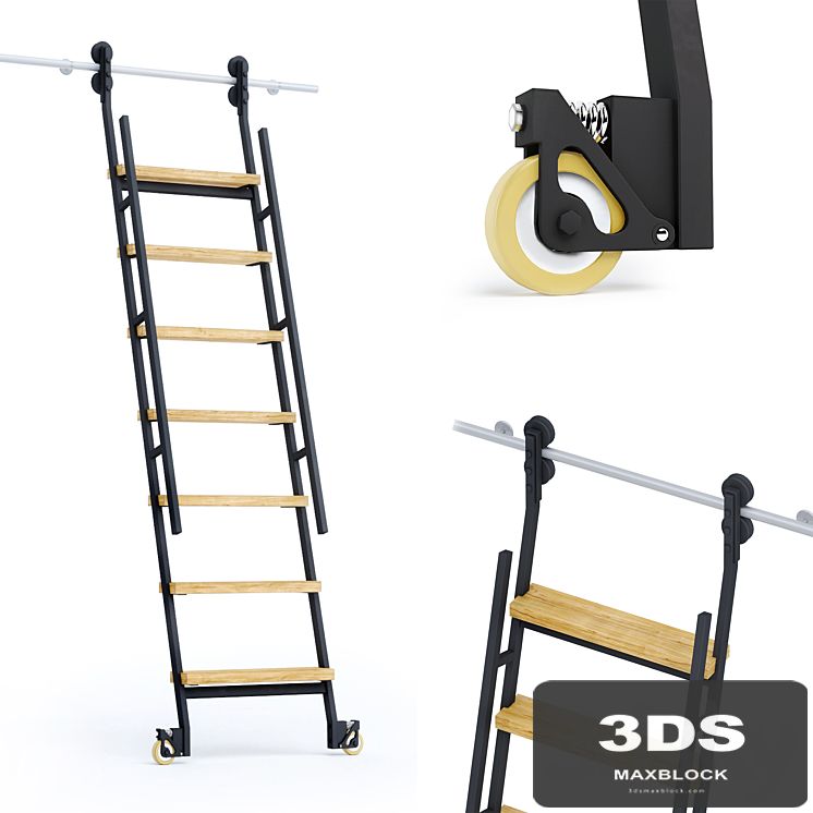 Animated sliding ladder MWE Industrieleiter
