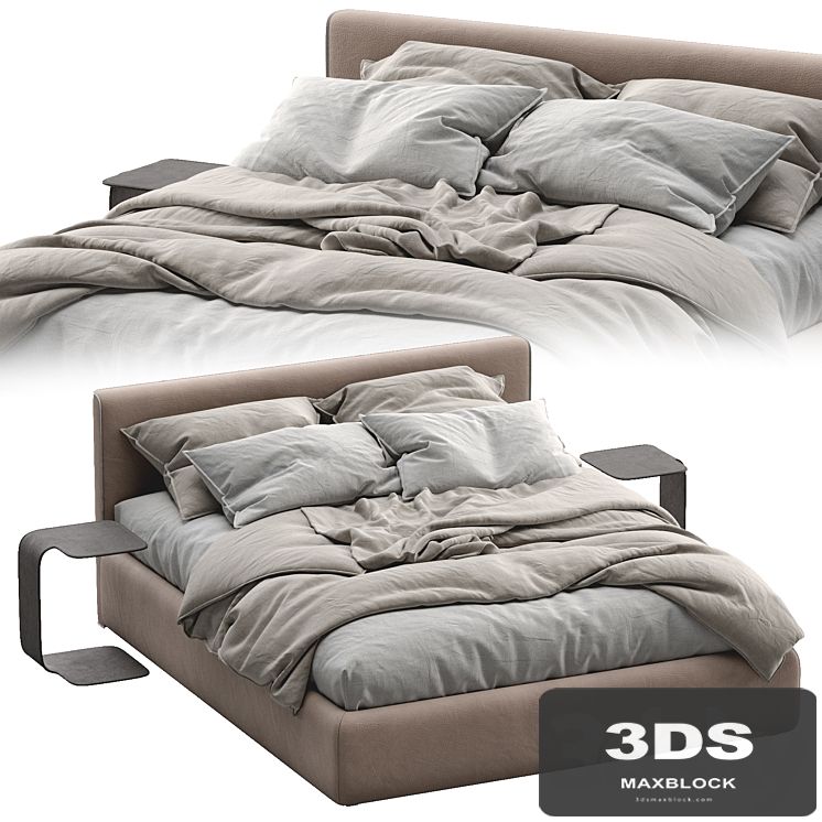 Leather Bed TANGRAM By Vibieffe