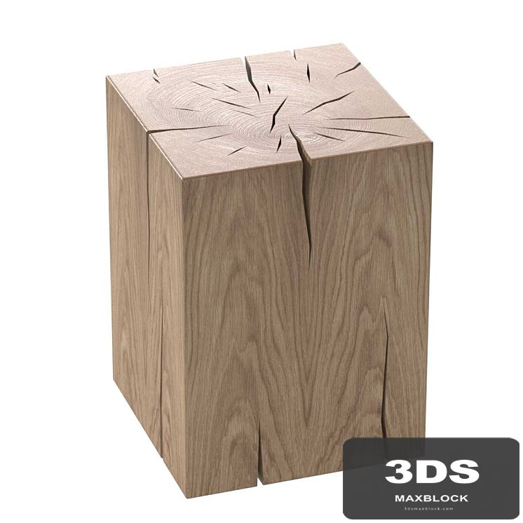 NATURAL SOLID OAK CUBE TABLE BY ROSE UNIACKE